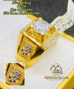 Nhẫn kiểu chấu chéo - rồng trắng