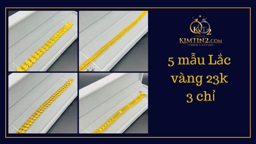 5 mẫu Lắc vàng 23k 3 chỉ