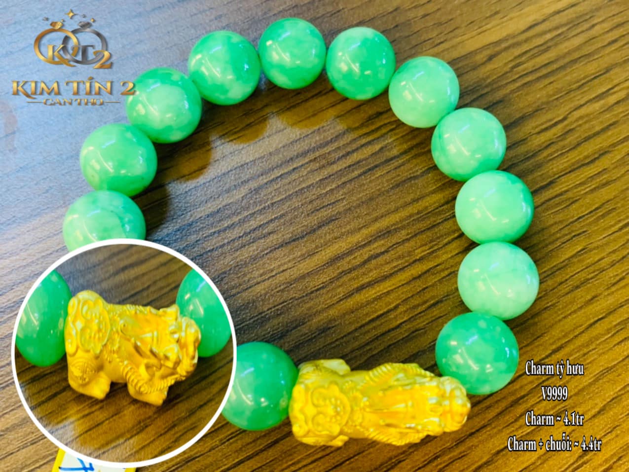Charm tỳ hưu - V9999 - 4 triệu 100 - charm + chuỗi- 4.4 triệu