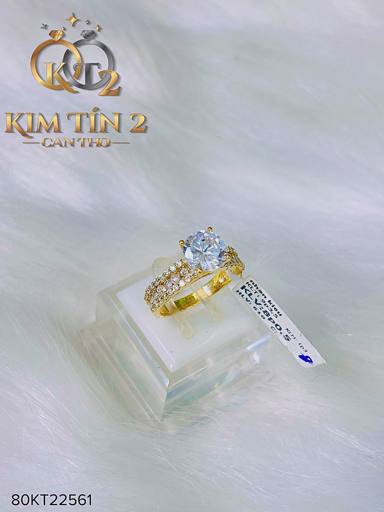 Mẫu 3 - Nhẫn hột trắng - 8 phân