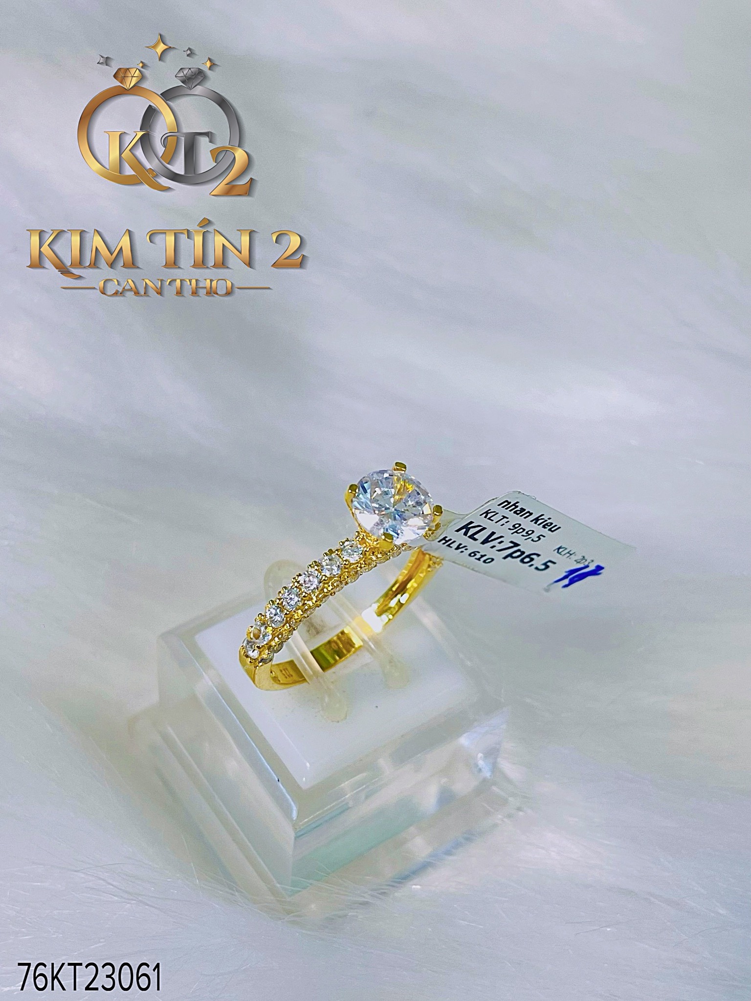 Mẫu 4 - Nhẫn hột trắng - 7 phân 6