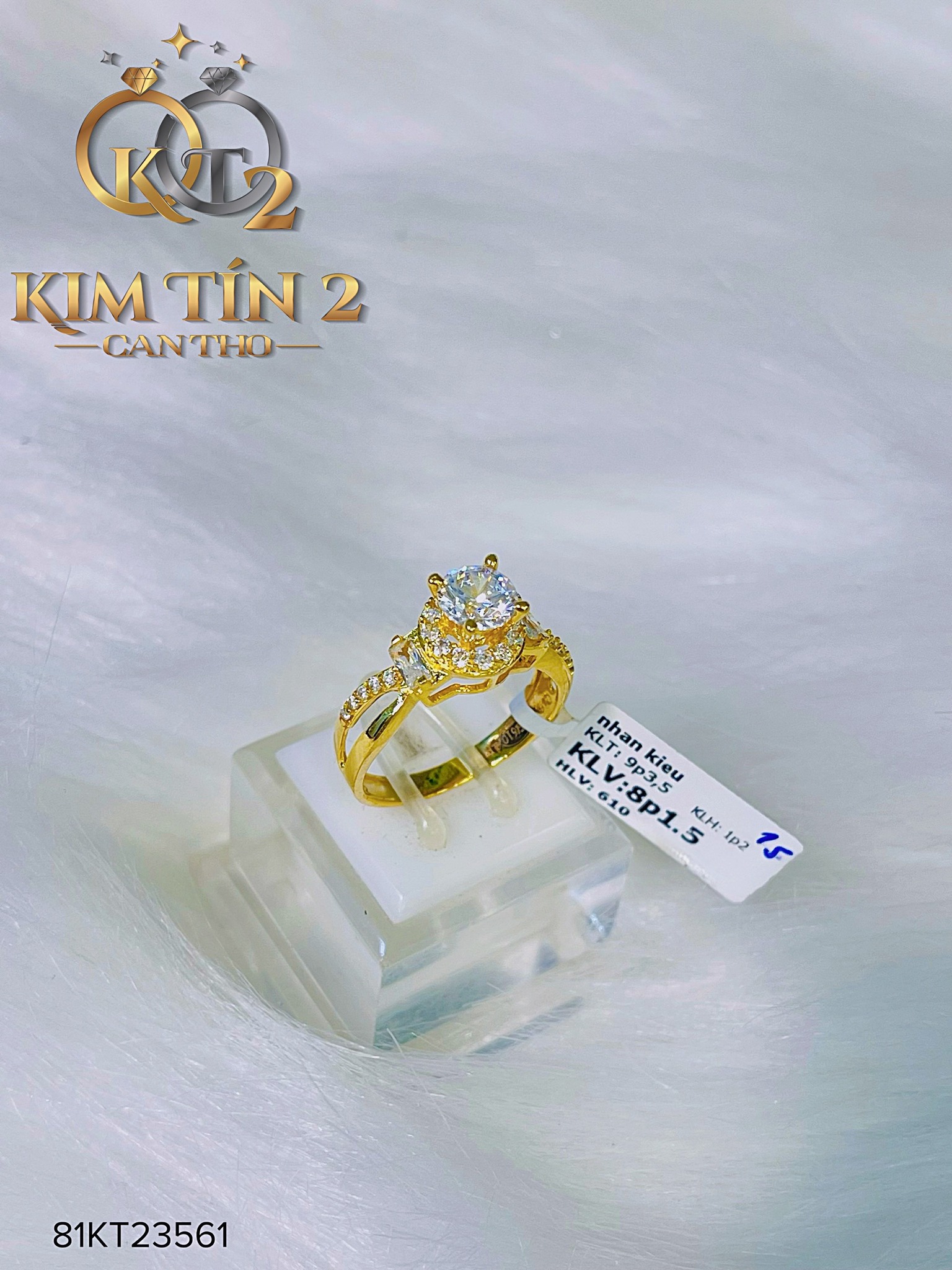 Mẫu 5 - Nhẫn hột trắng - 8 phân 1