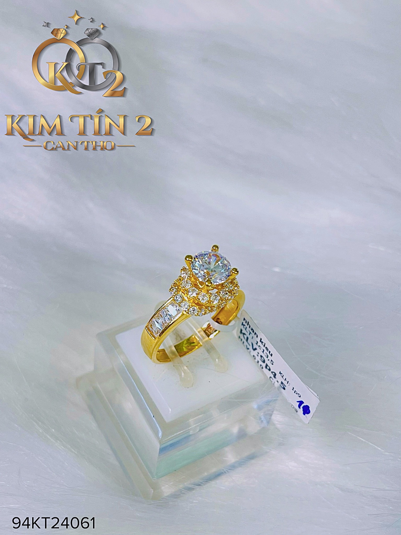 Mẫu 8 - Nhẫn hột trắng - 9 phân 4