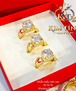 Nhẫn Nữ Kiểu Hột Trắng Cao