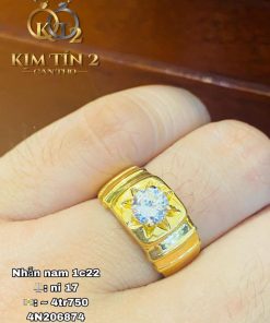 Nhẫn Nam Hột Vuông Sang Trọng