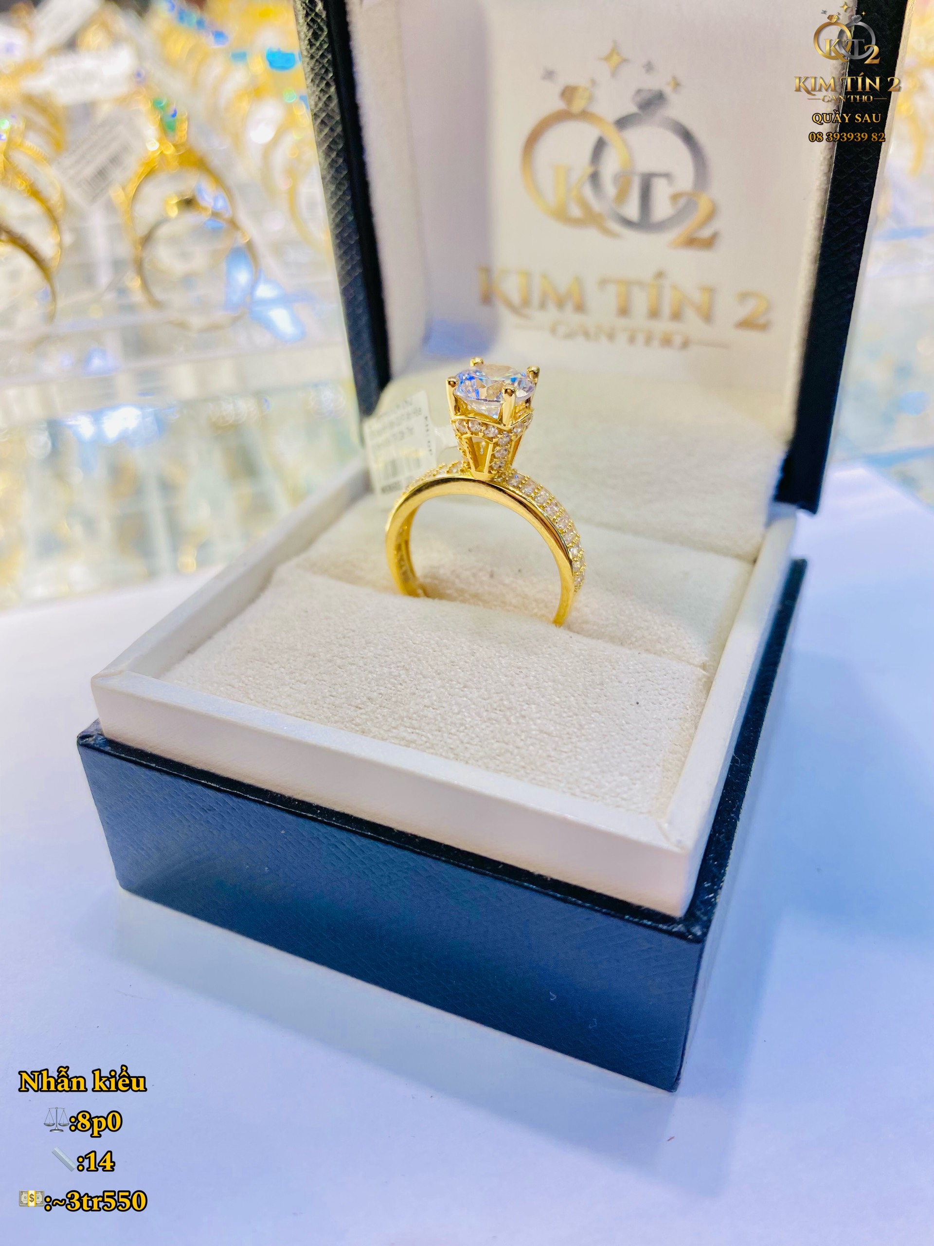 Nhẫn Nữ Dáng Cao Đính Hột