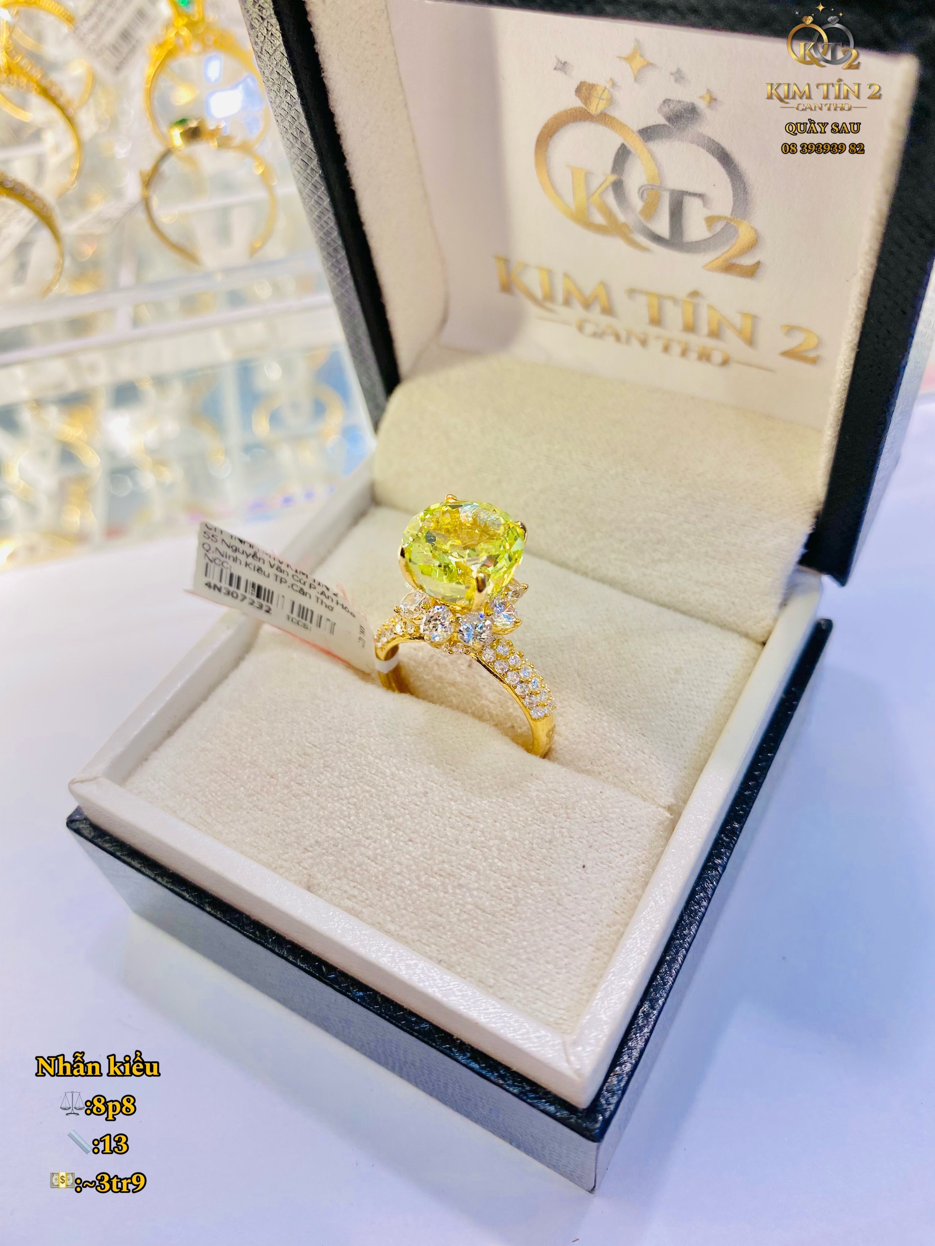 Nhẫn Nữ Hột Xanh To