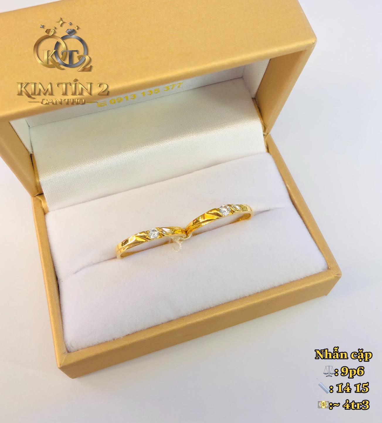 cặp nhẫn cưới đính hạt