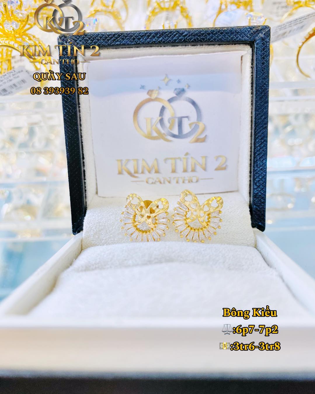 Bông tai khoen bướm tròn