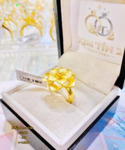 nhẫn hoa vàng 23k