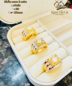 Nhẫn Nam 2 Màu Đính Đá