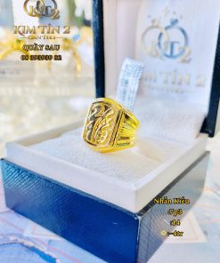 Nhẫn Nam Mặt Vuông Điêu Khắc