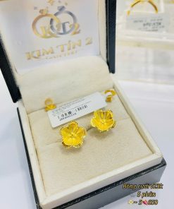 Bông Tai Vàng 24K 5 Phân - Kiểu Hoa Mai