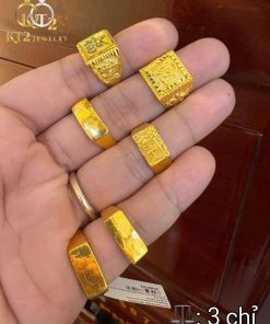 Nhẫn Nam Mặt Vuông 3 Chỉ Vàng 983