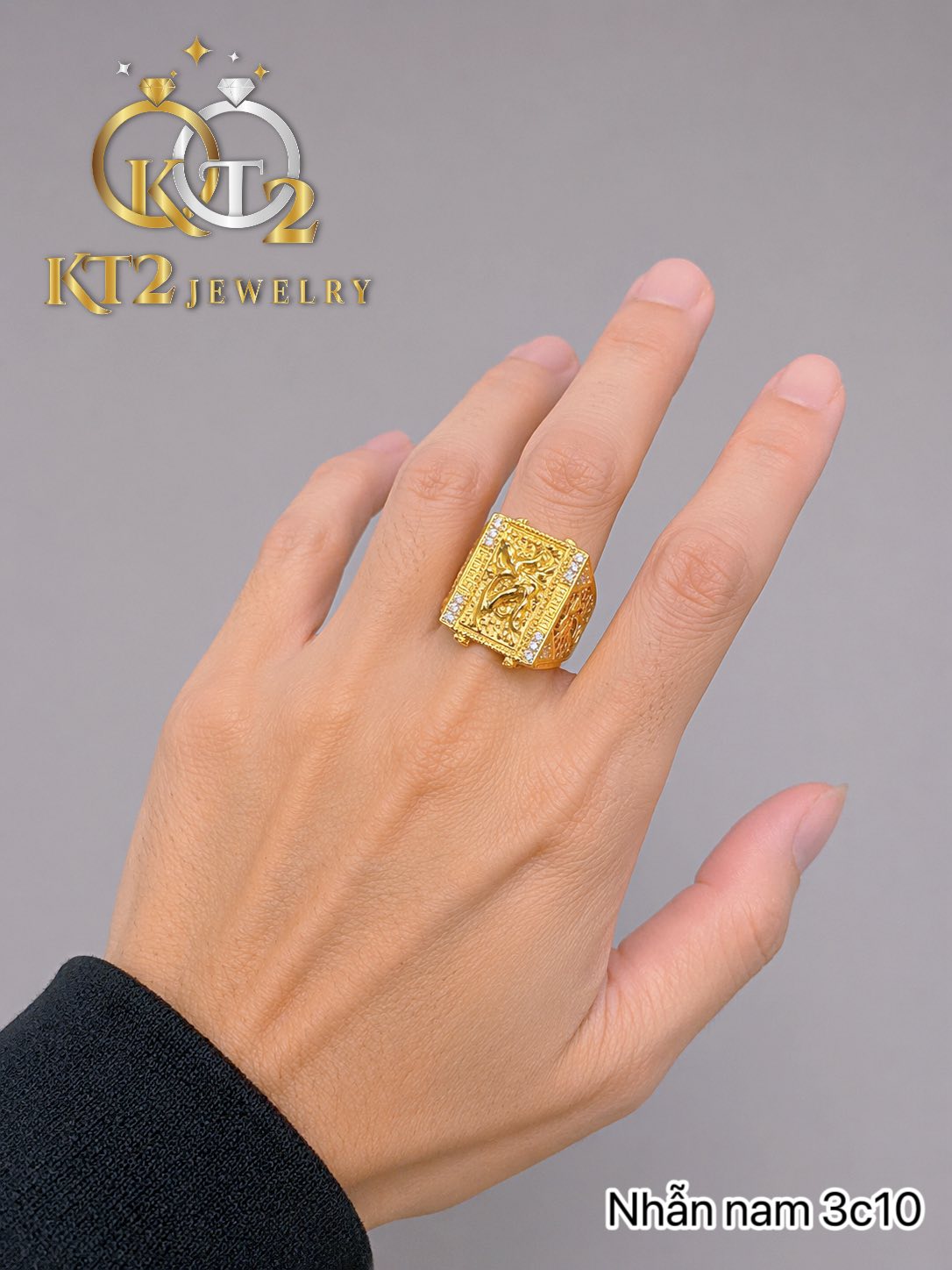 Nhẫn Nam Chữ Tài 3 Chỉ